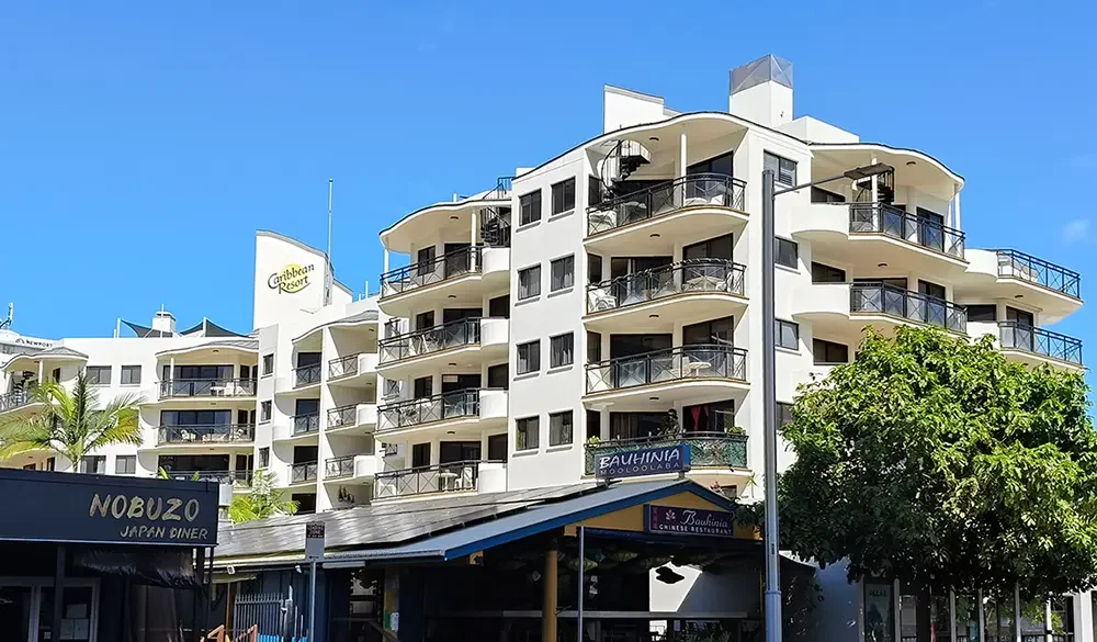 Mooloolaba resort in contemporary colour scheme.