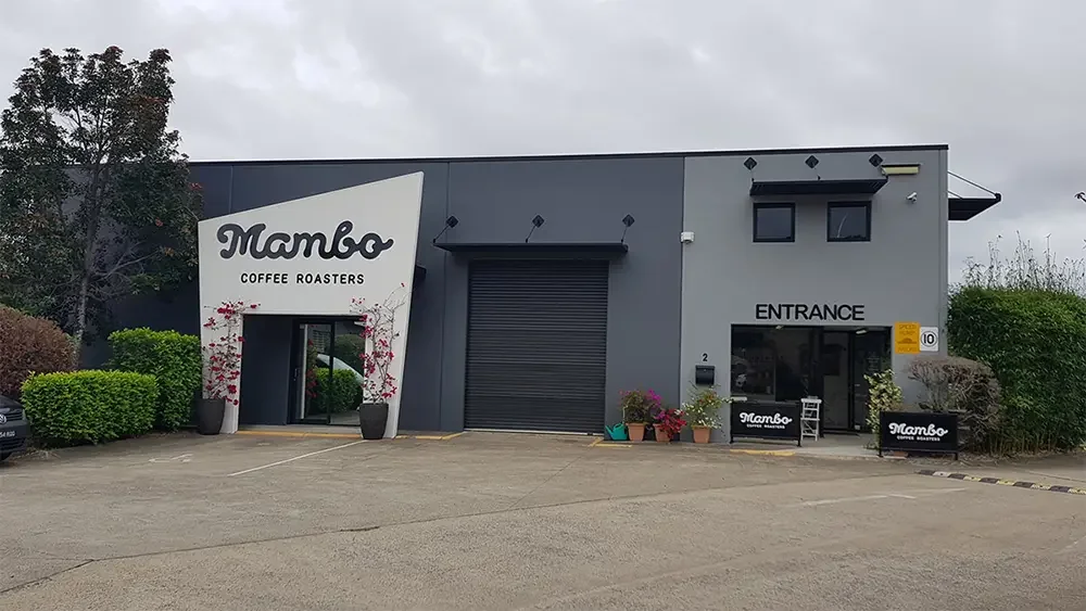 Commercial estate in Maroochydore, painted in dramatic contrasting shades.