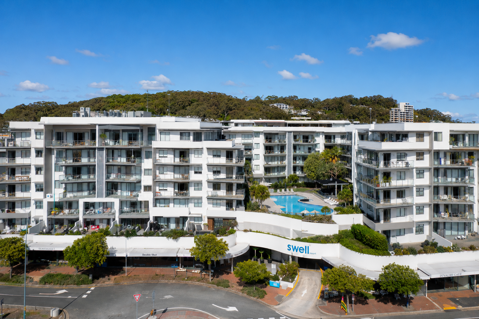 Burleigh Heads resort updated in fresh neutrals palette.