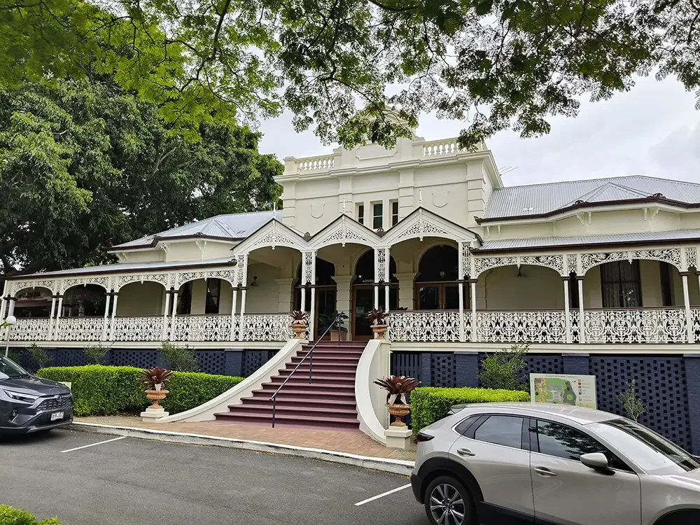 Historic Kedron building, painted in colours which reflect the heritage context, with a subtle contemporary twist.