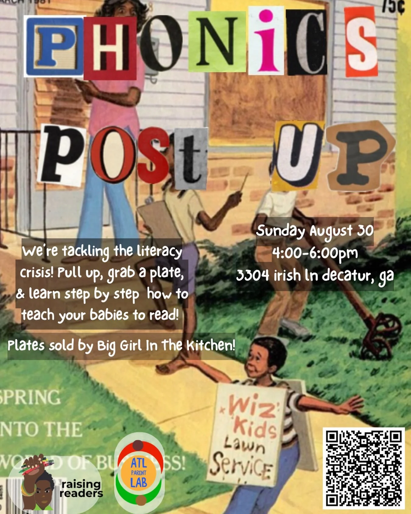 🎉CALLING ALL ATL PARENTS, CAREGIVERS, NEIGHBORS &amp; FRENS TO THE LAB!!

 We&rsquo;re in crisis ATL!!
On August 30th, 4-6pm, pull up &amp; learn quick, practical ways to help your babies sharpen their literacy skills. Whether they&rsquo;re 18 or 8,