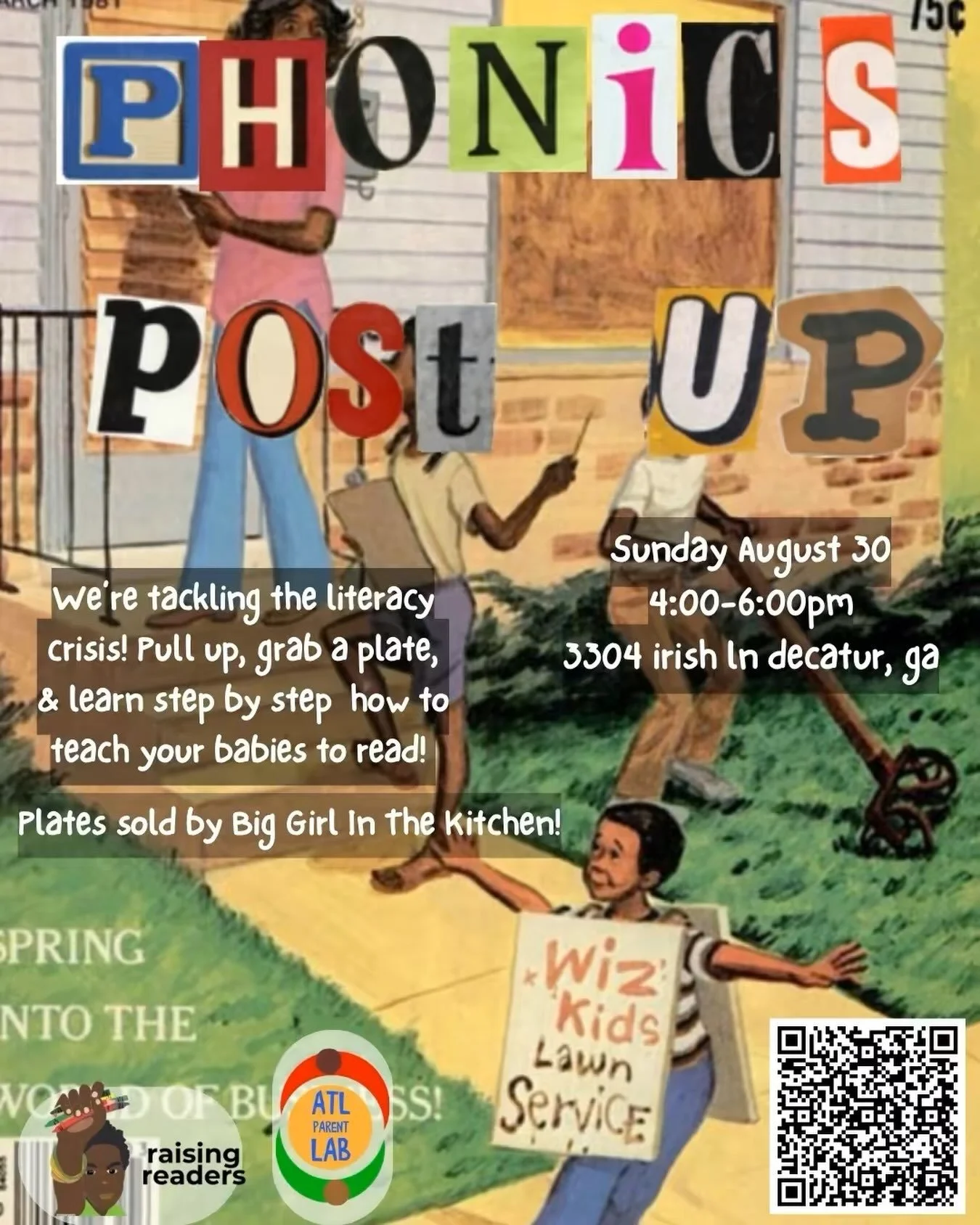 🎉CALLING ALL ATL PARENTS, CAREGIVERS, NEIGHBORS &amp; FRENS TO THE LAB!!

 We&rsquo;re in crisis ATL!!
On August 30th, 4-6pm, pull up &amp; learn quick, practical ways to help your babies sharpen their literacy skills. Whether they&rsquo;re 18 or 8,