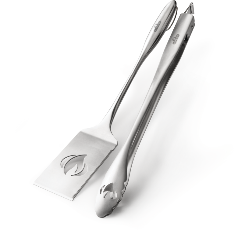 Napoleon's PRO Stainless Steel 2 Piece Toolset is not only functional but also elegant. Featuring two of the most used tools for barbecue grilling.
