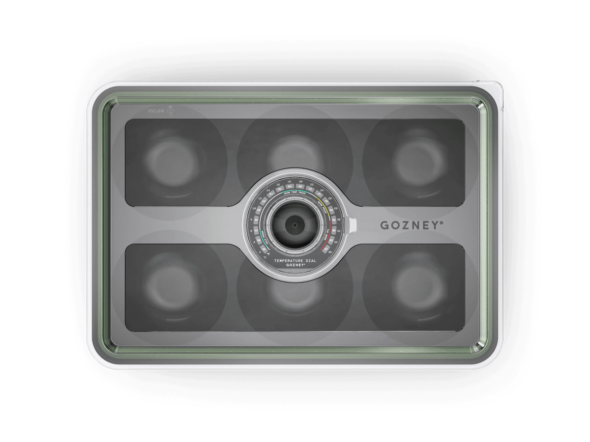 Create incredible dough. The Gozney® Dough Tray helps your dough proof and ferment in the ideal environment with an airtight seal, pressure release valve, and temperature gauge for maximum control over the proofing process. 