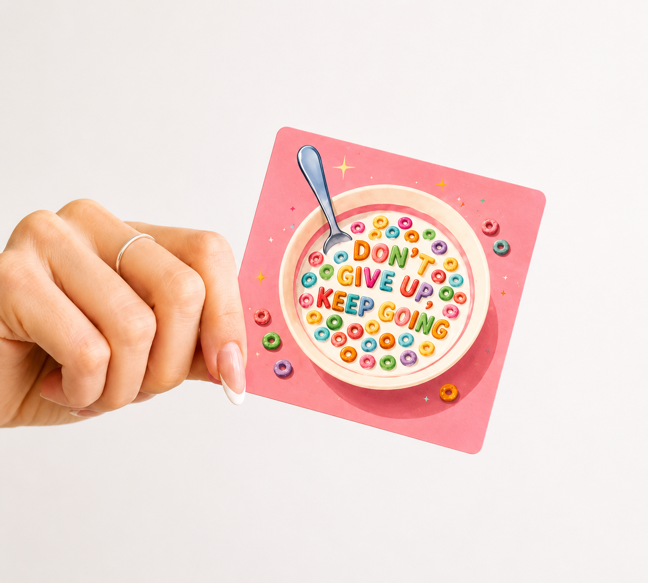 🥣 Don't Give Up Cereal Sticker