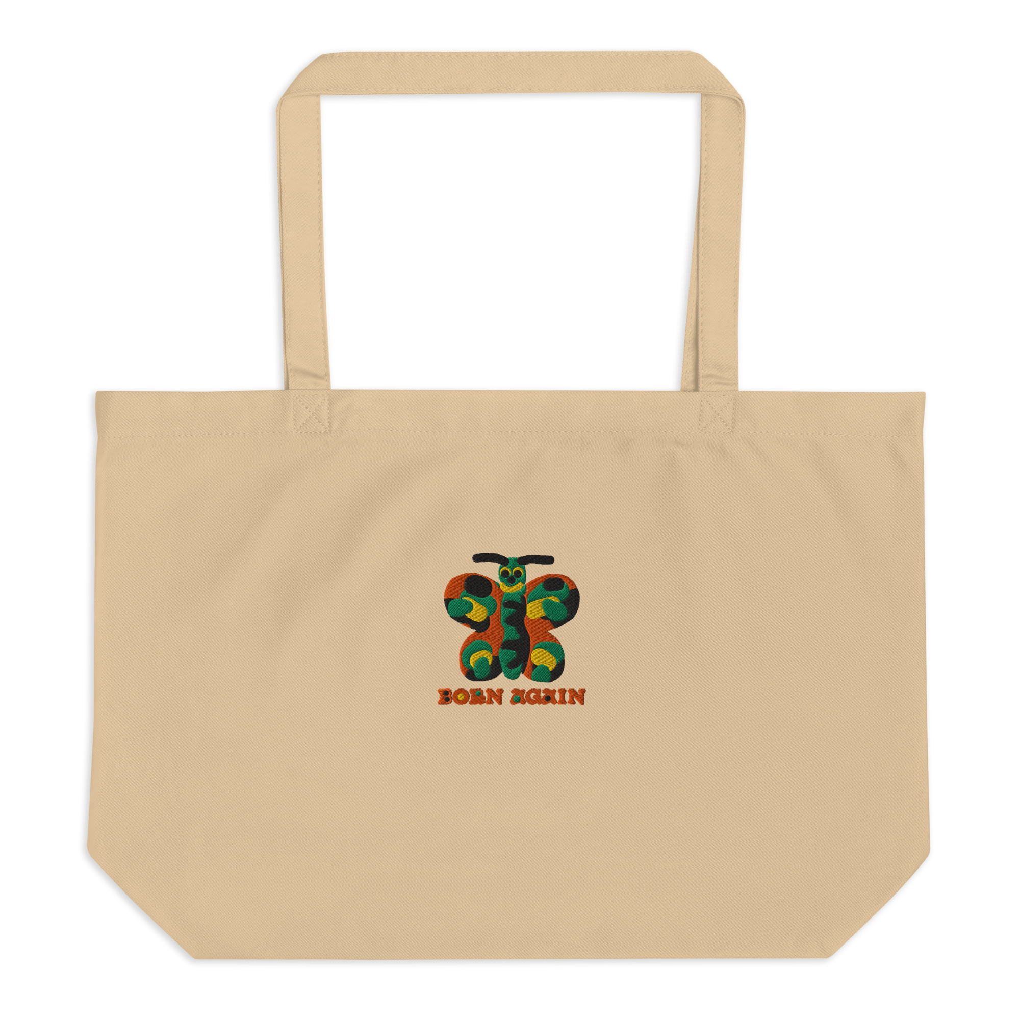 BORN AGAIN Large organic tote bag