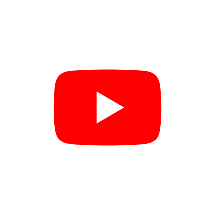 YouTube logo with a red play button in the center, surrounded by a black border.