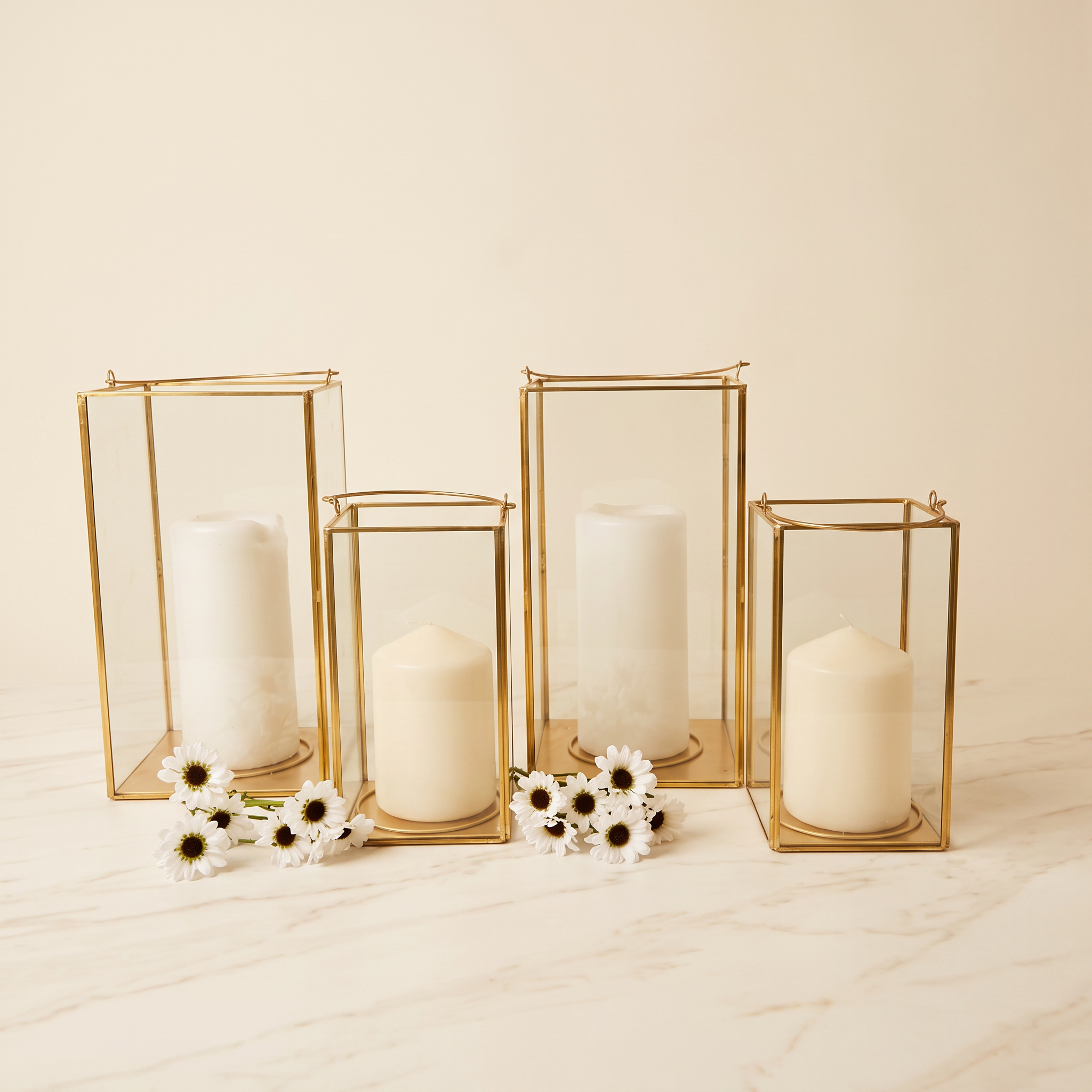 Gold Glass Lantern