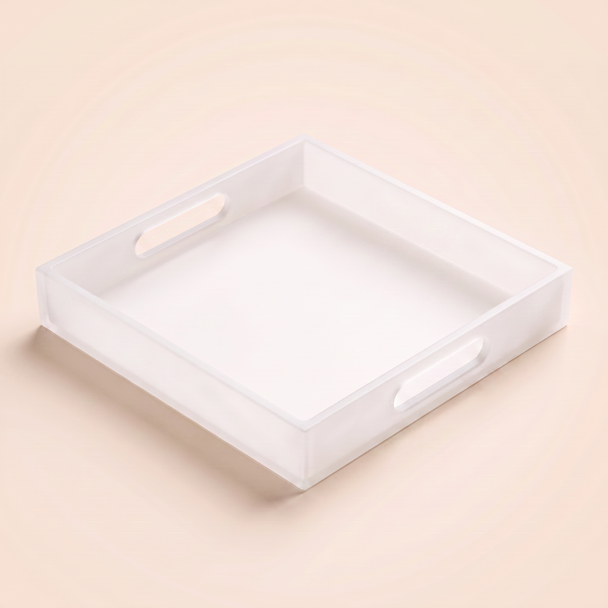 Frosted White Square Tray