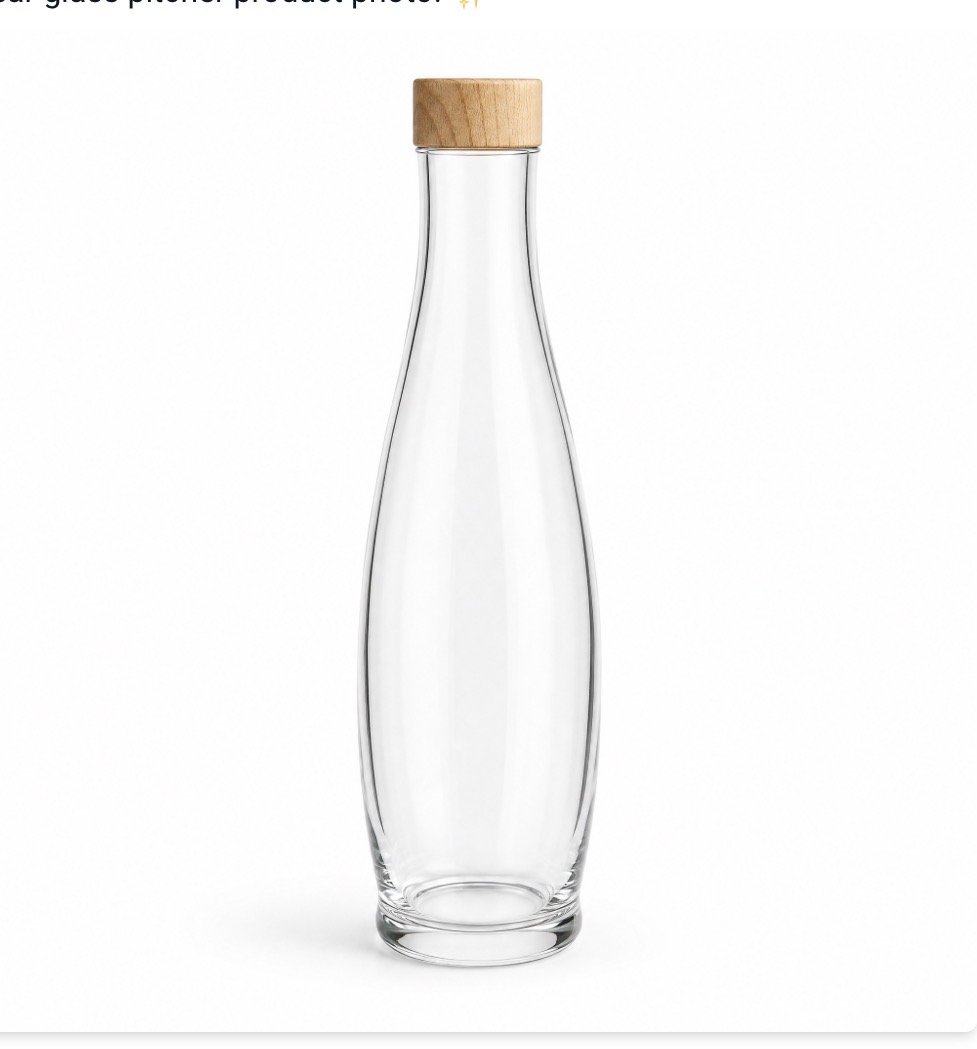 Glass Pitcher with Wood Look Cap