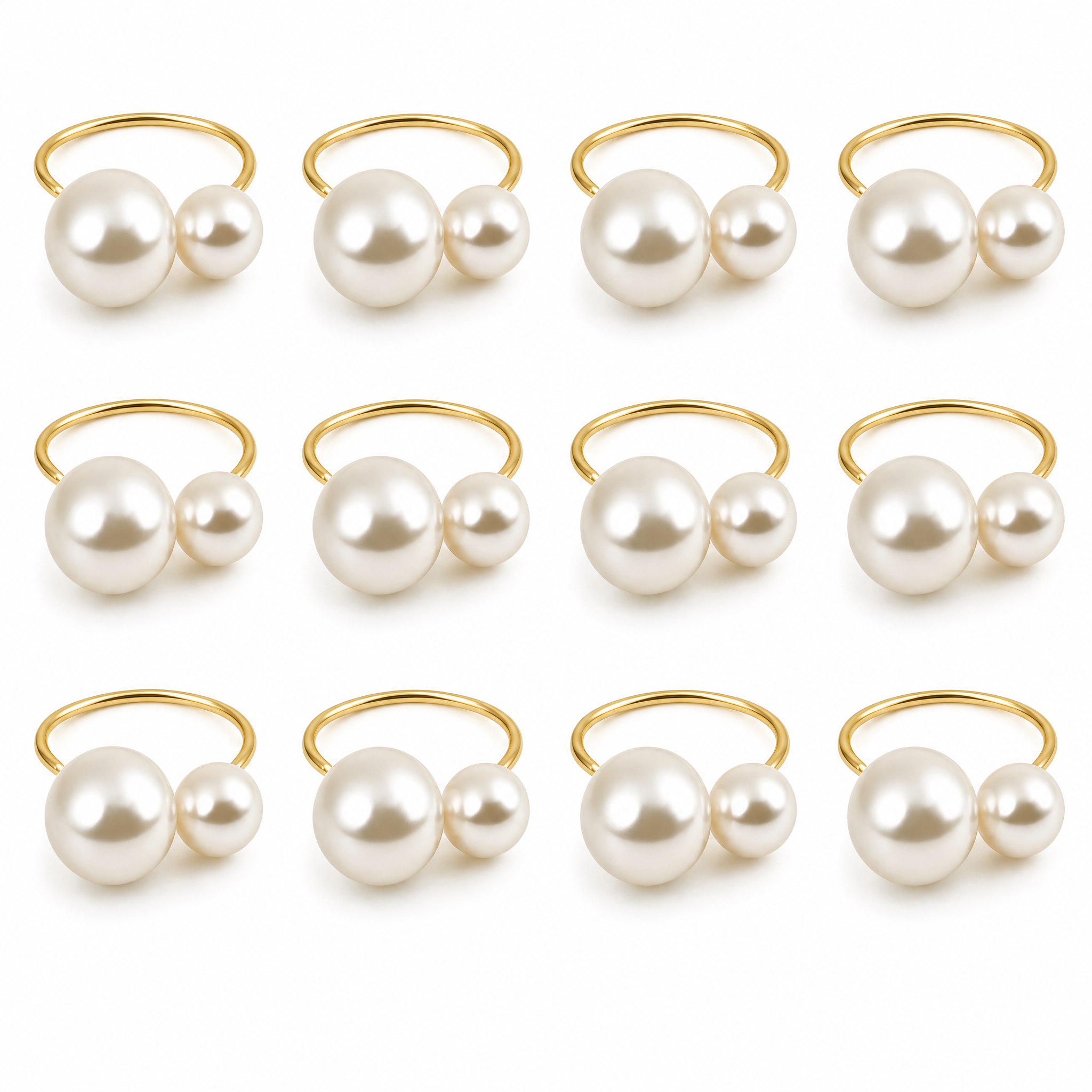 Double Pearl Gold Napkin Ring