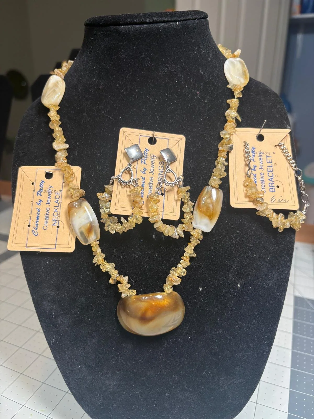 Natural Stone Beige Neclace