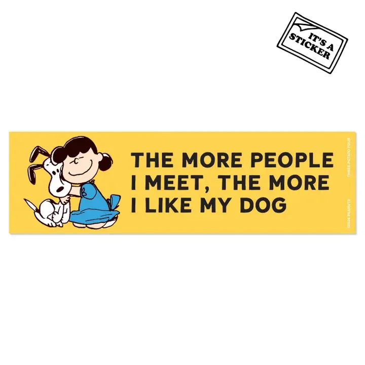 3P4 X Peanuts® : Snoopy & Lucy Like My Dog Bumper Sticker