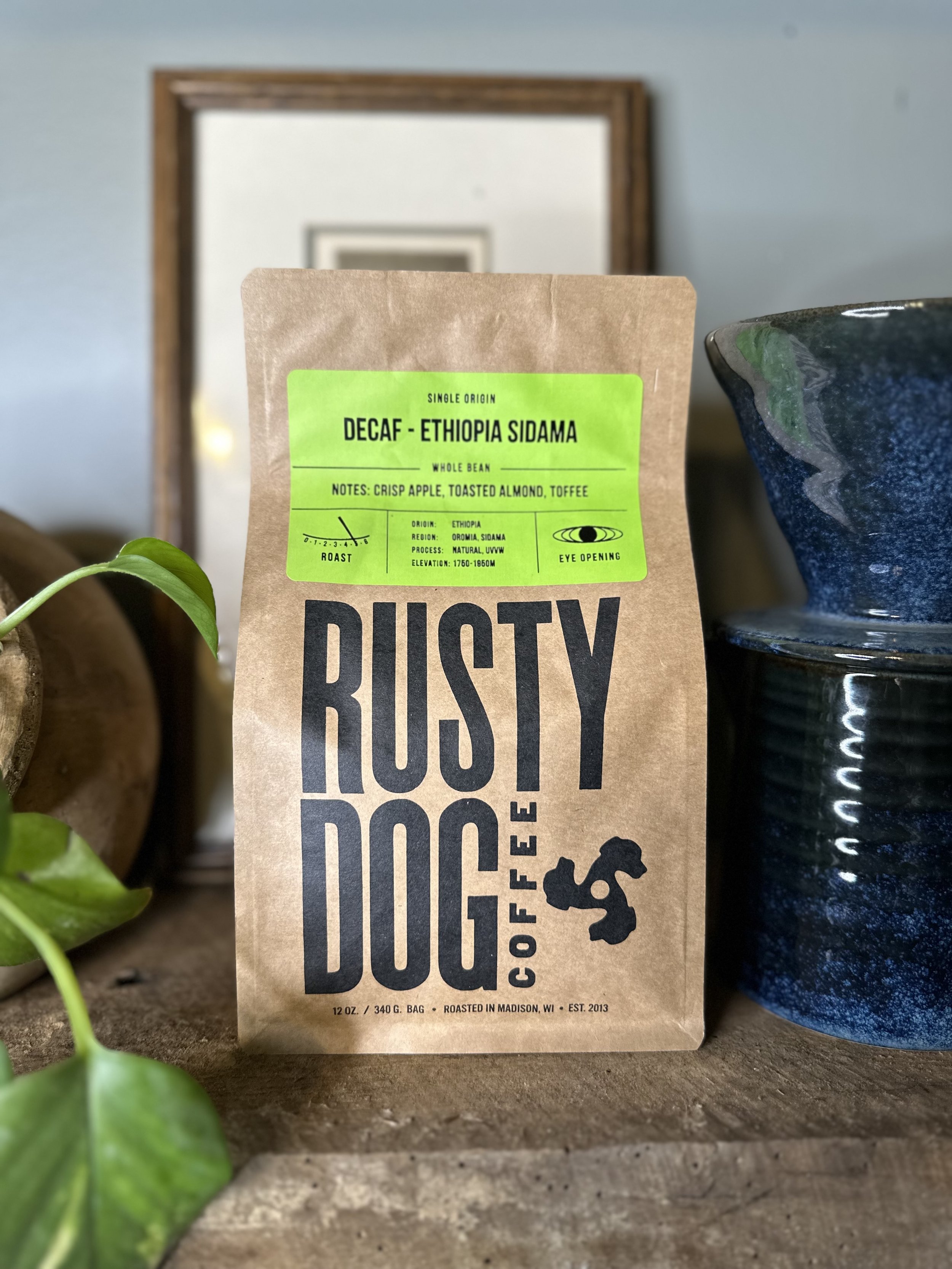 Rusty Dog Coffee: Decaf Ethiopia Sidama, Full City+