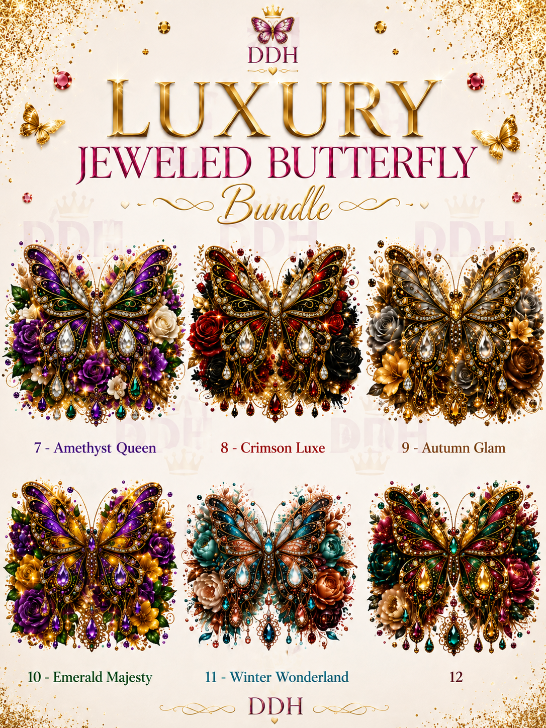 12 Luxury Butterfly PNG Bundle
