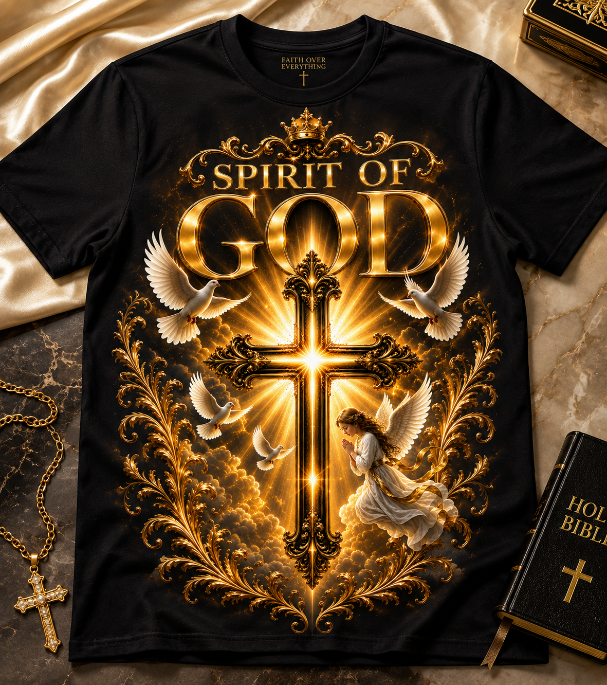 png design on black T-shirt