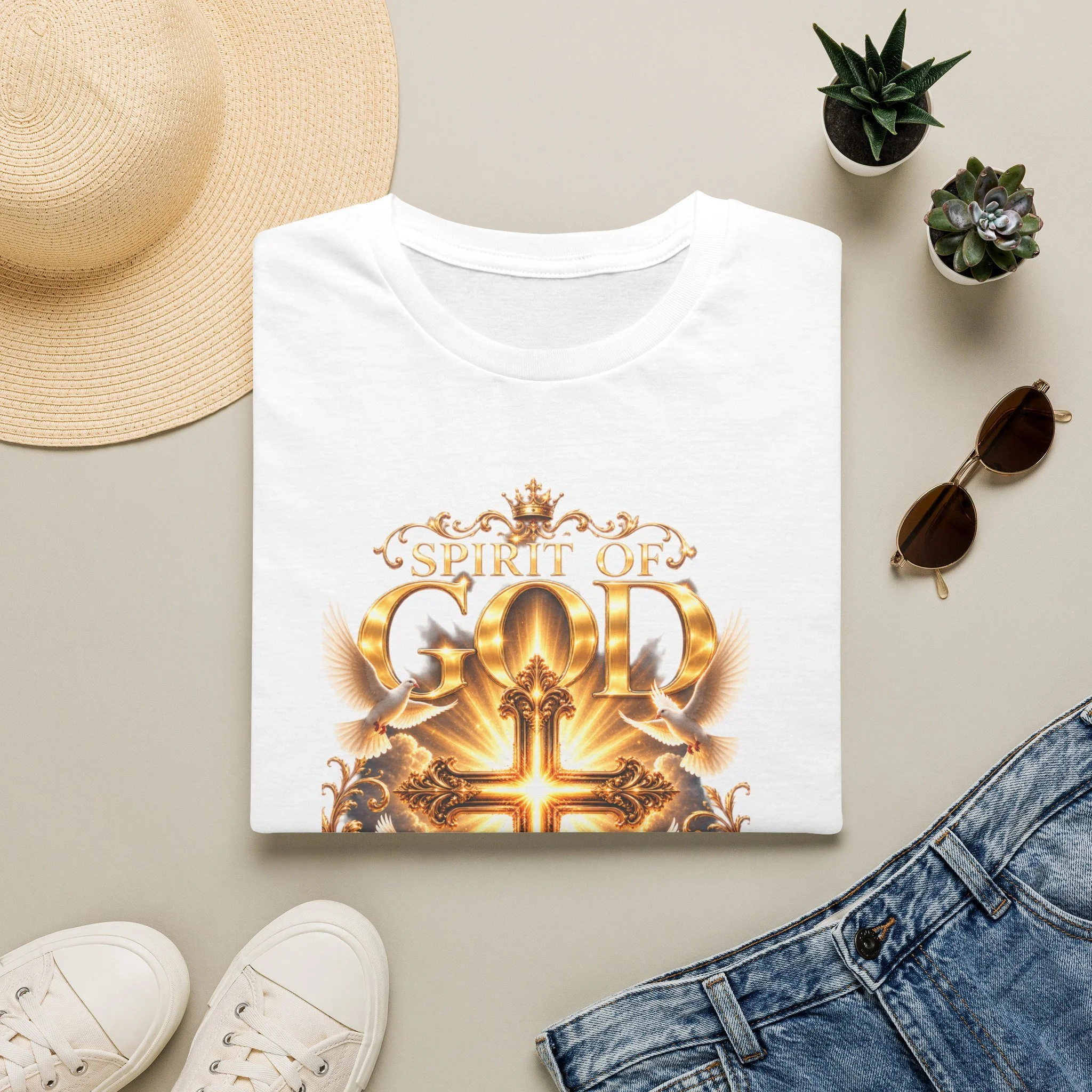 Folded png design on T-shirt