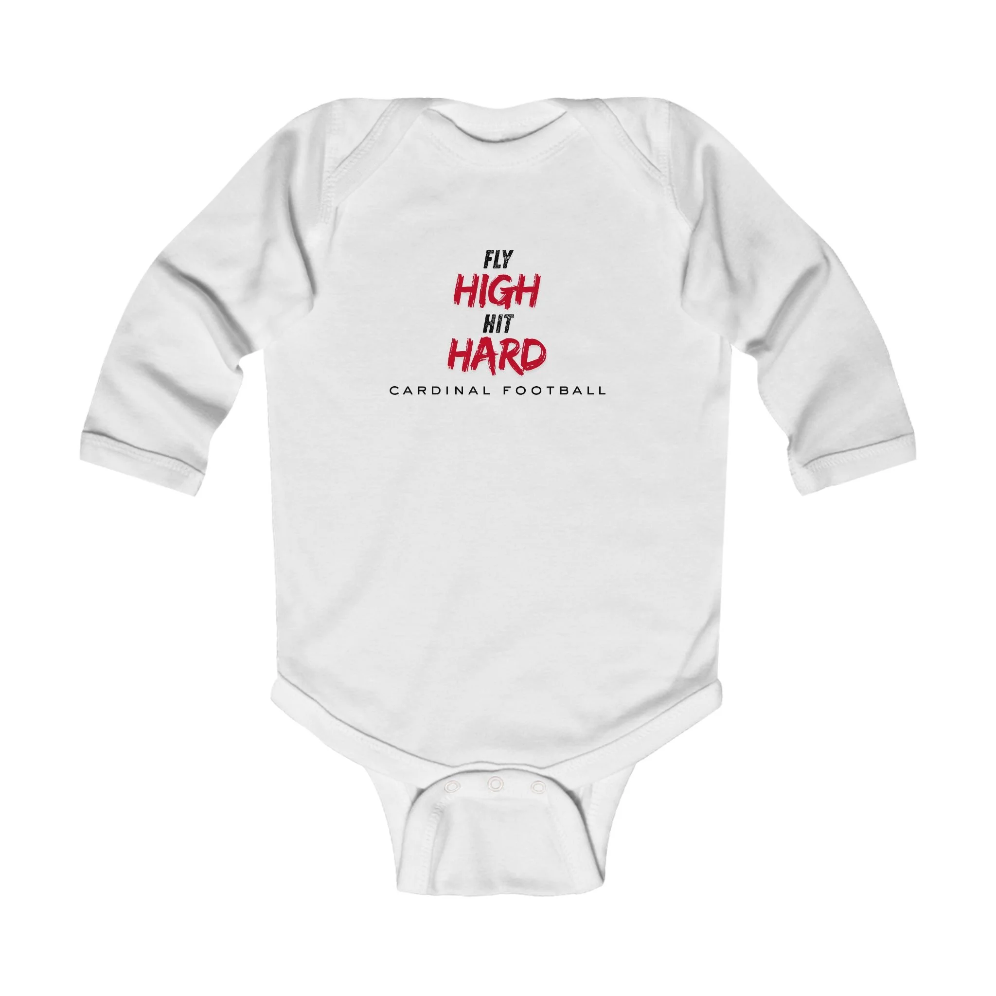 Infant Bodysuit — 'Fly High Hit Hard' Cardinal Football Baby Onesie