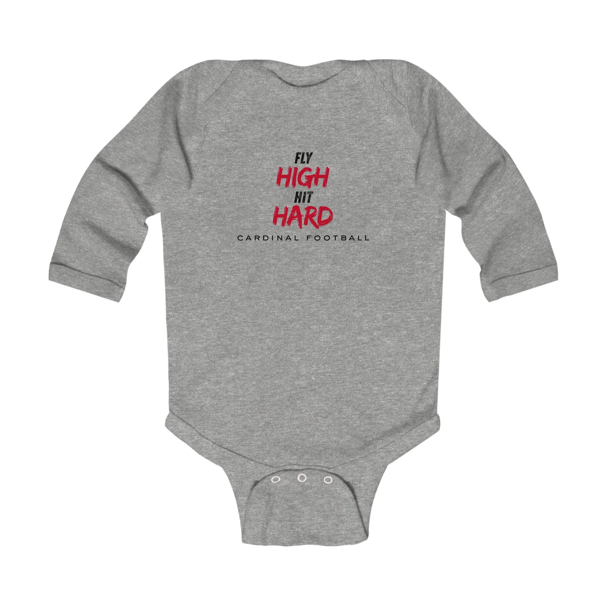 Infant Bodysuit — 'Fly High Hit Hard' Cardinal Football Baby Onesie