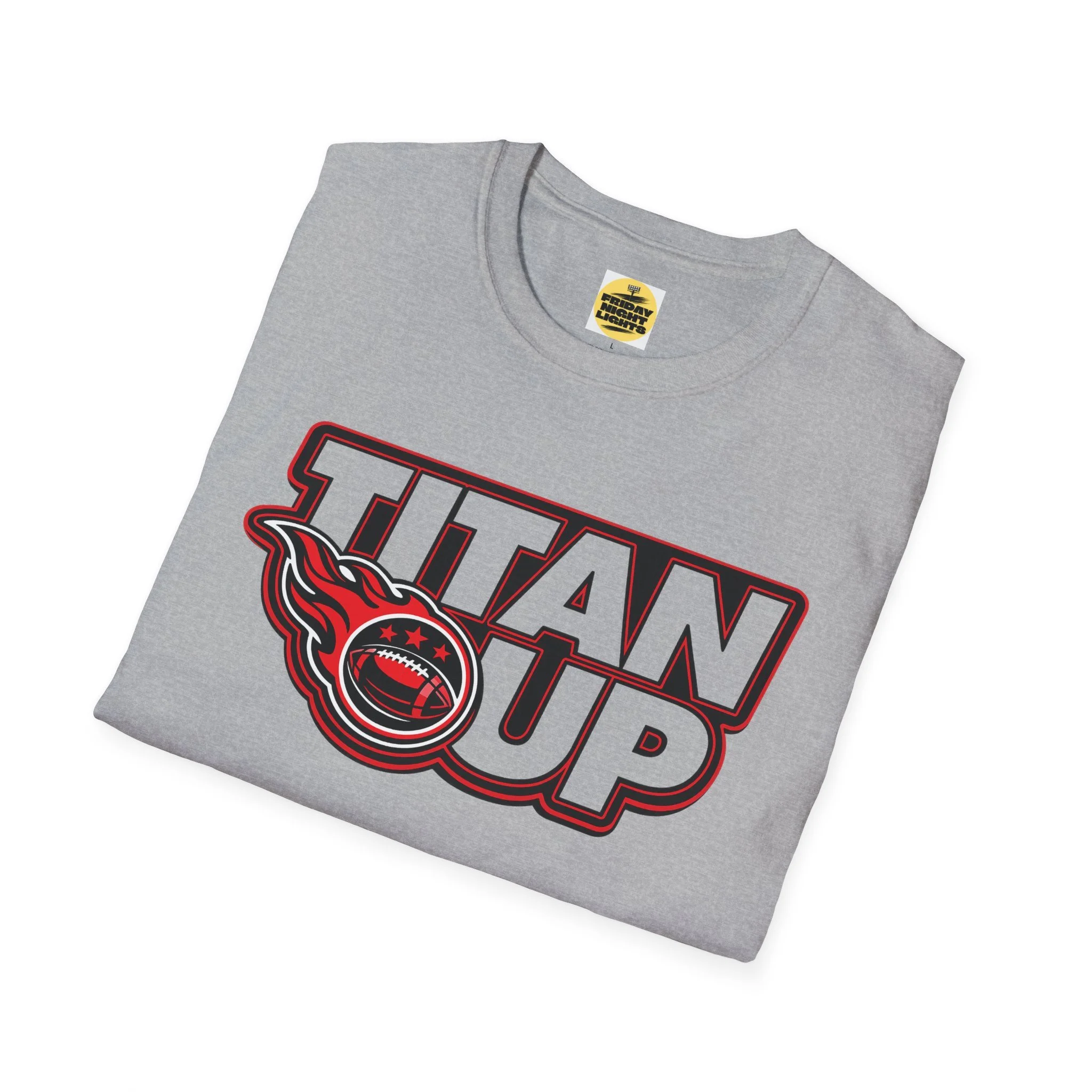 Titan Up T‑Shirt — Flaming Football Graphic Tee