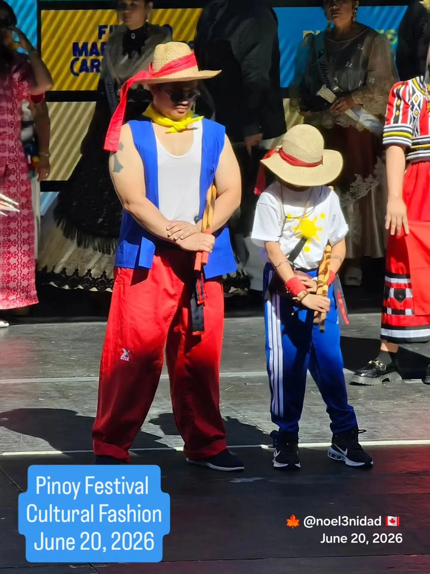 Red, white, blue, yellow, and ready to strike! 🇵🇭💥 AJ and I are proudly representing the art of Arnis and the colors of our flag at the Pinoy Festival Fashion Cultural Show. 

📷 credits: Noel Trinidad

#Arnis #PinoyFestival #FMA #FilipinoMartialA
