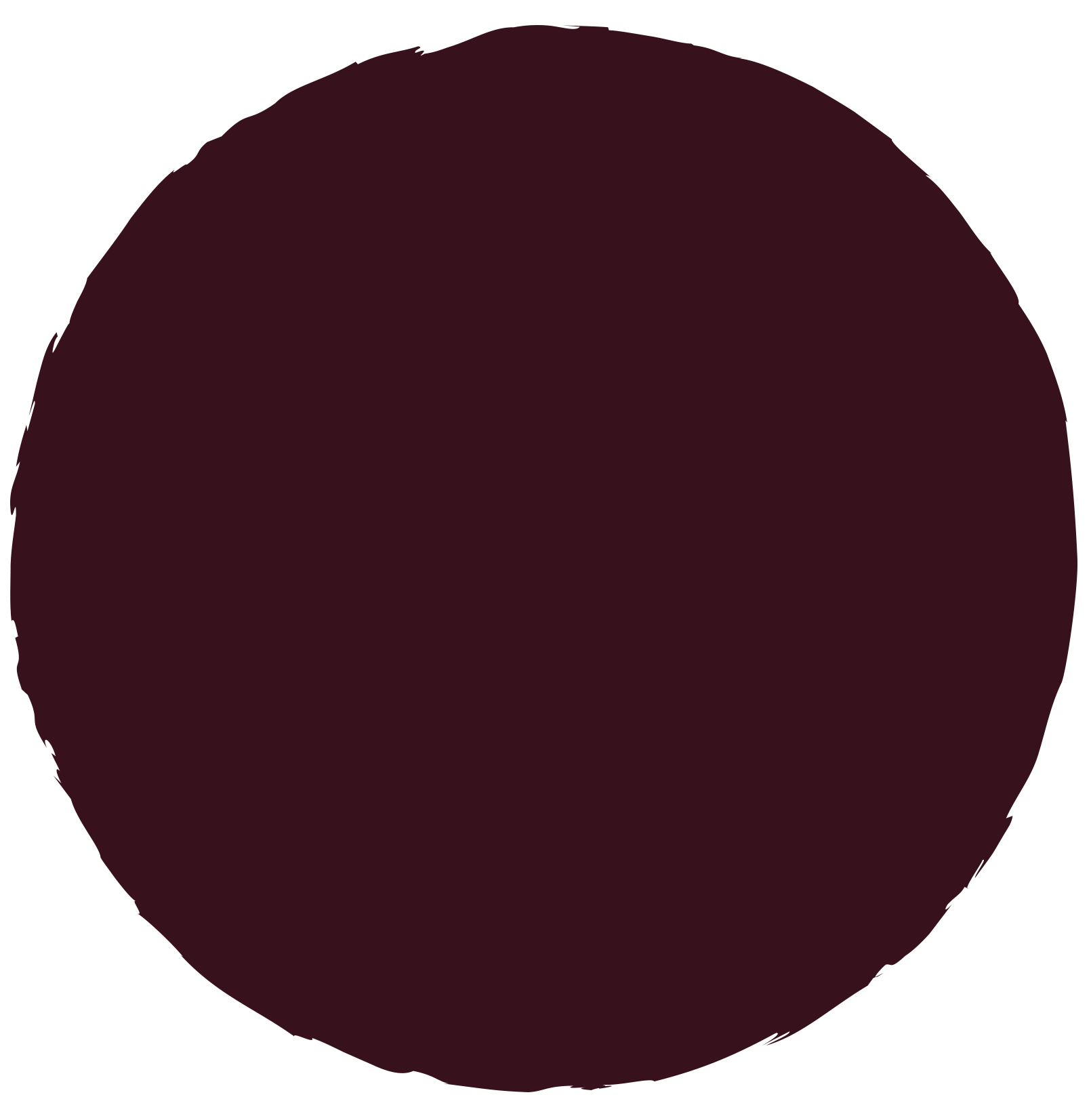 A highly magnified view of a dark red or purple sphere, possibly a planet or celestial body.