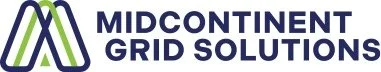 Logo of Midcontinent Grid Solutions with stylized letter M in green and blue.