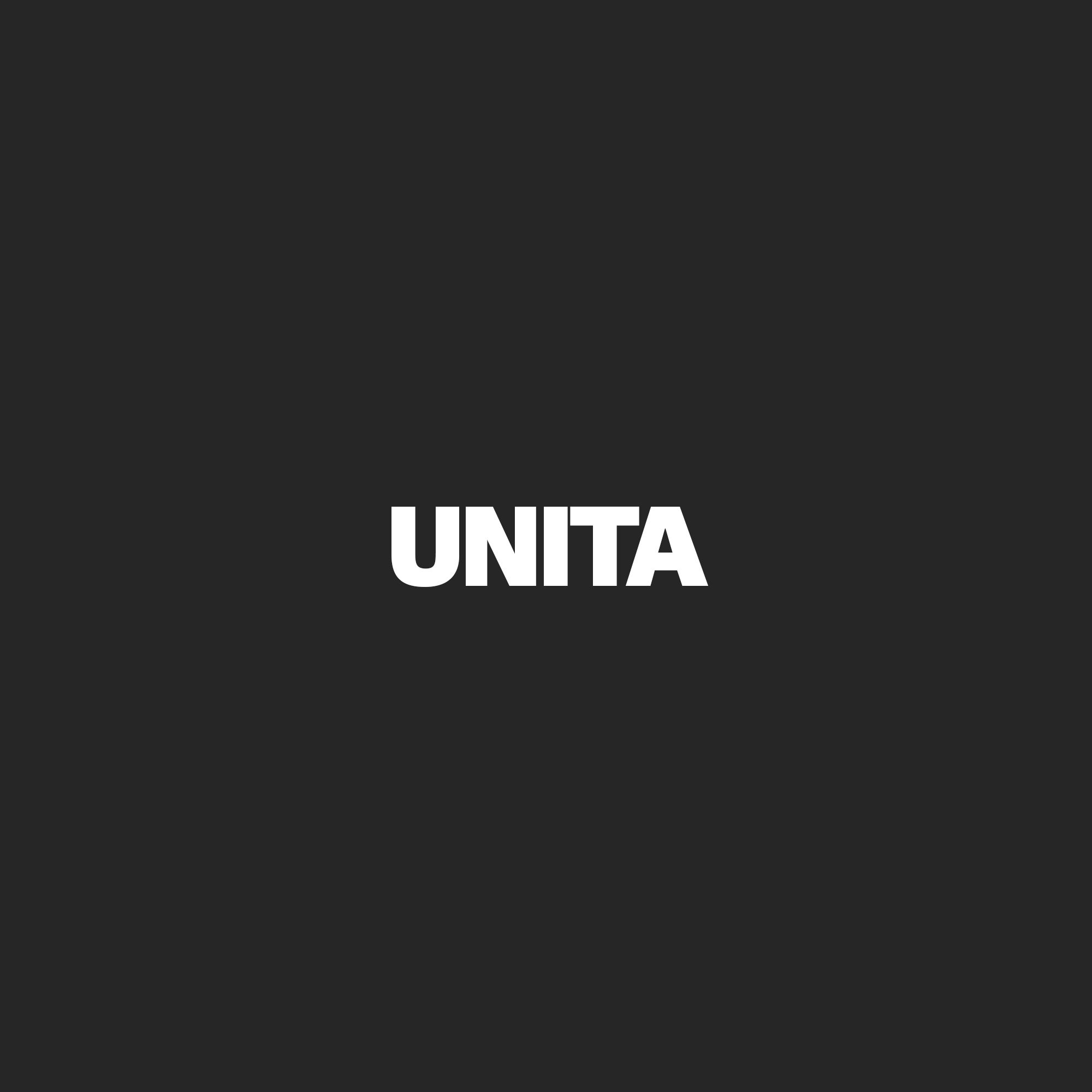 Black background with the word 'UNITA' written in large white capital letters.