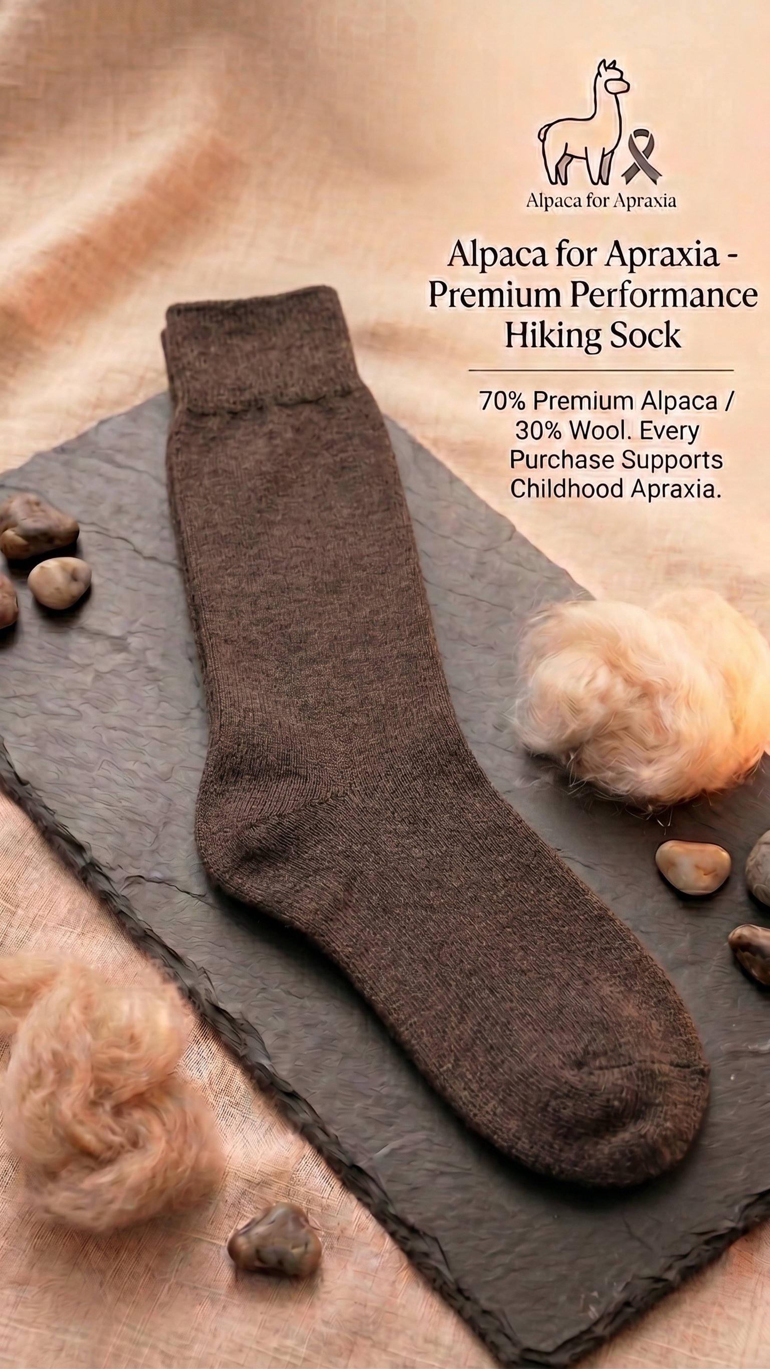 Dark Brown Alpaca Outdoor Dress Socks