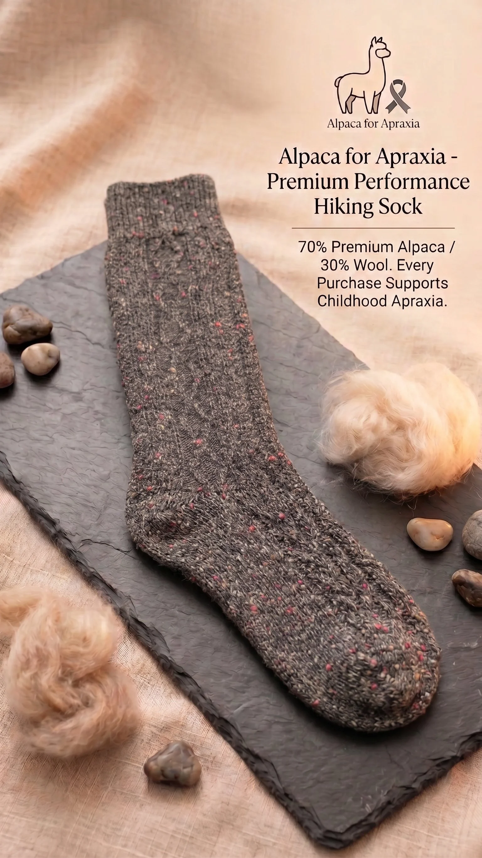Cable Textured Classic Alpaca Hiking Socks