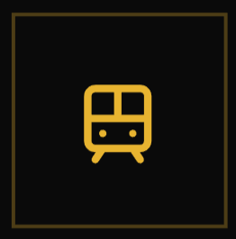 Yellow train icon on black background