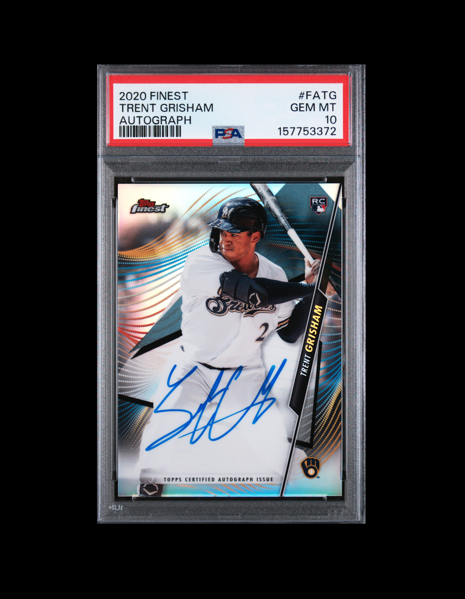 2020 Topps Finest Autographed Trent Grisham Trading Card - PSA Gem Mint 10