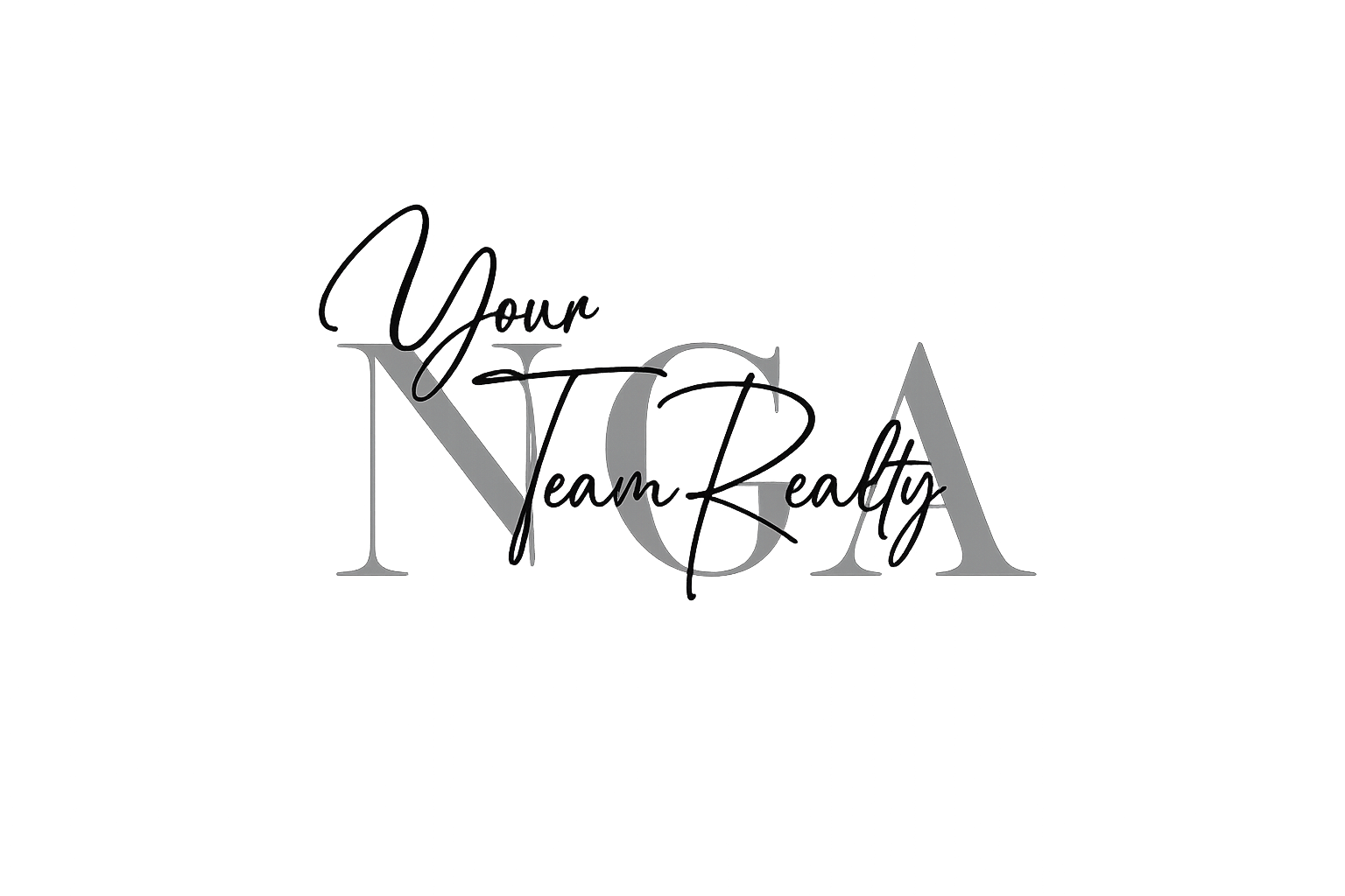 Stylish black and grey logo with the text "Your Team Reality" overlaid on the initials 'NGA' in large, elegant font.