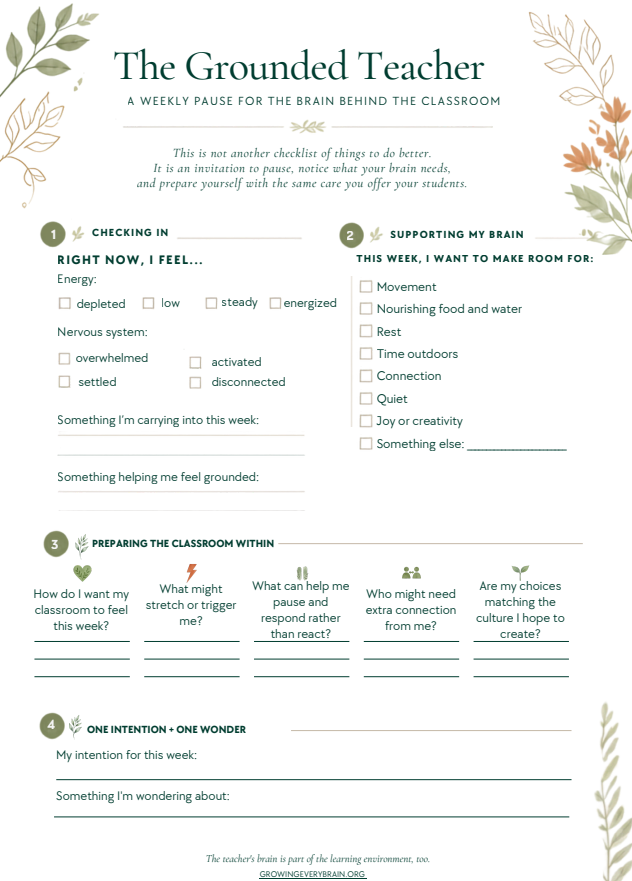 The Grounded Teacher Weekly Reflection