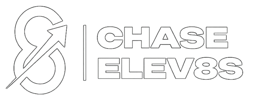 Logo for Chase Elev8s featuring a stylized arrow and the text 'CHASE ELEV8S'.