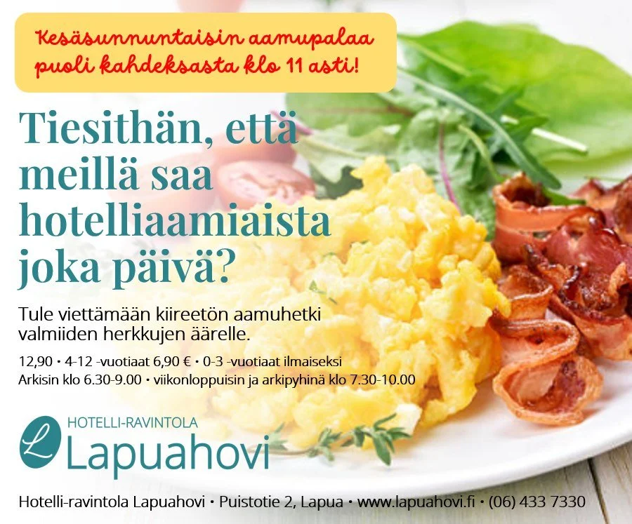 Sunnuntaina aamupalaa klo 11 asti.
Tervetuloa valmiiseen p&ouml;yt&auml;&auml;n!

#aamupala #meill&auml;onpekonia #hotelliaamiainen