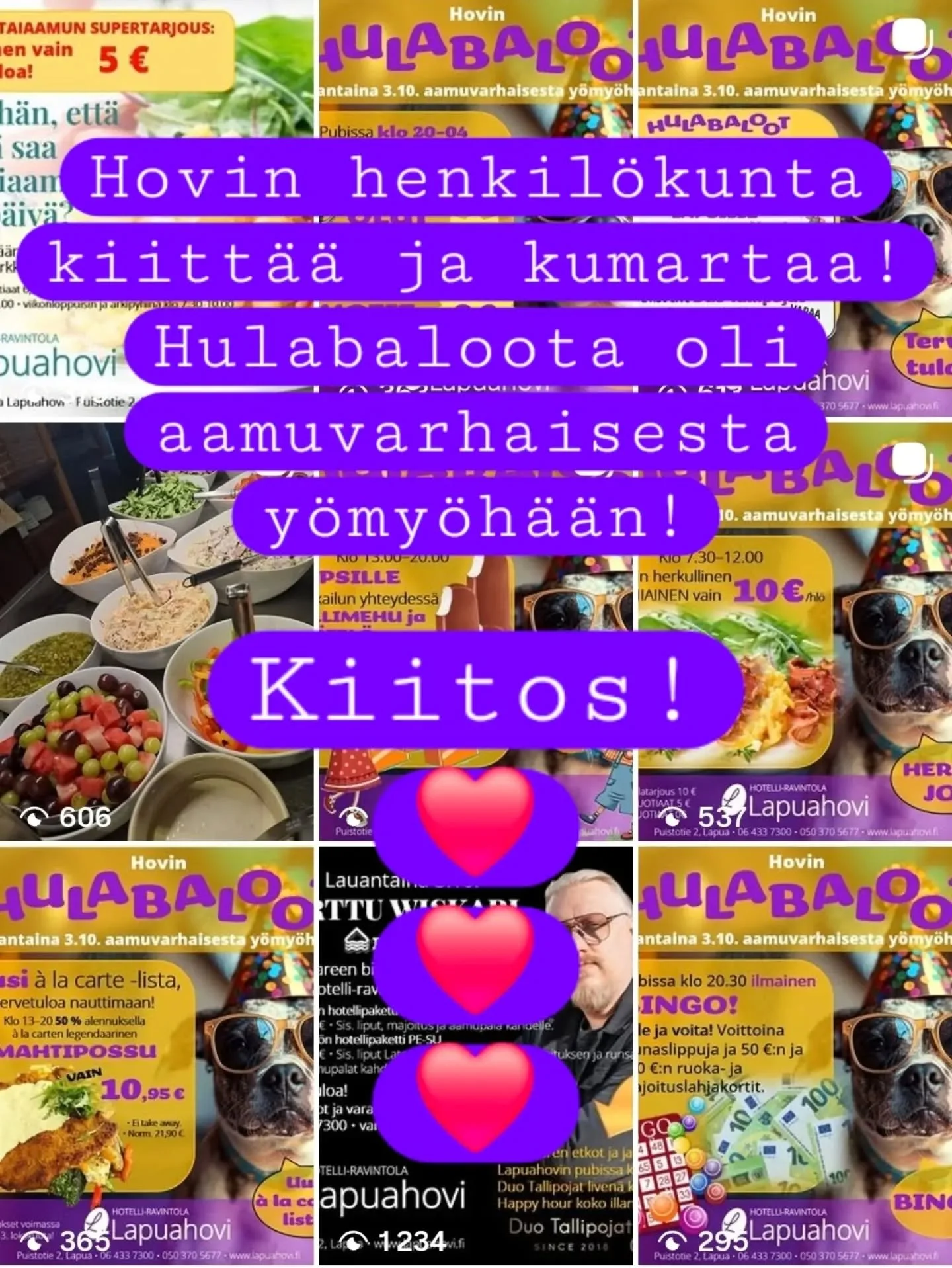 Kiitos asiakkaat! Mahtava Hulabaloo-lauantai!
#Kiitos #hovinhulabaloot #hulabaloot