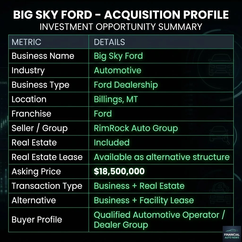 Big Sky Ford Dealership For Sale