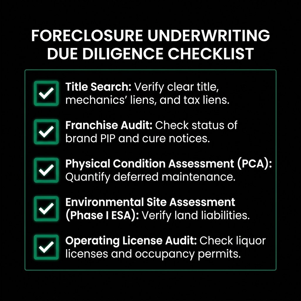 FORECLOSURE UNDERWRITING DUE DILIGENCE CHECKLIST