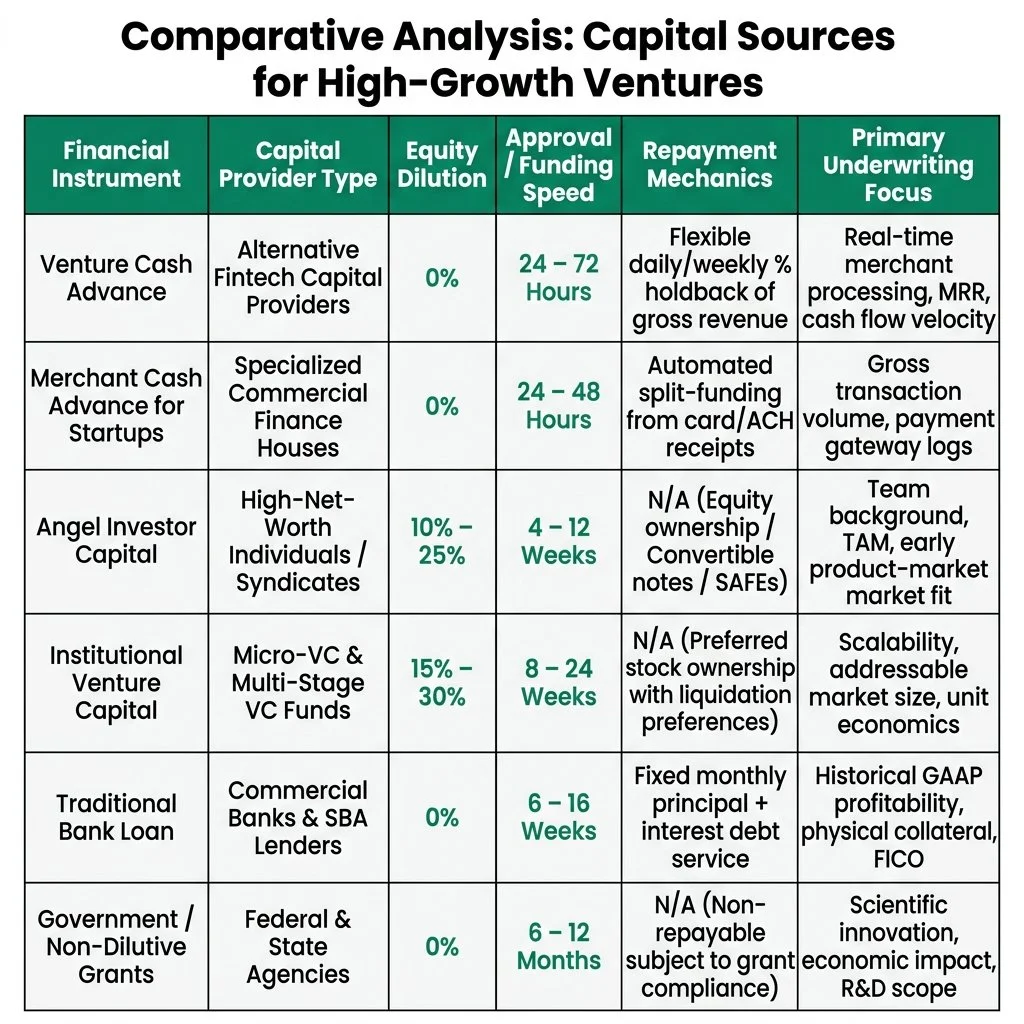 Comparative Analysis: Capital Sources for High-Growth Ventures