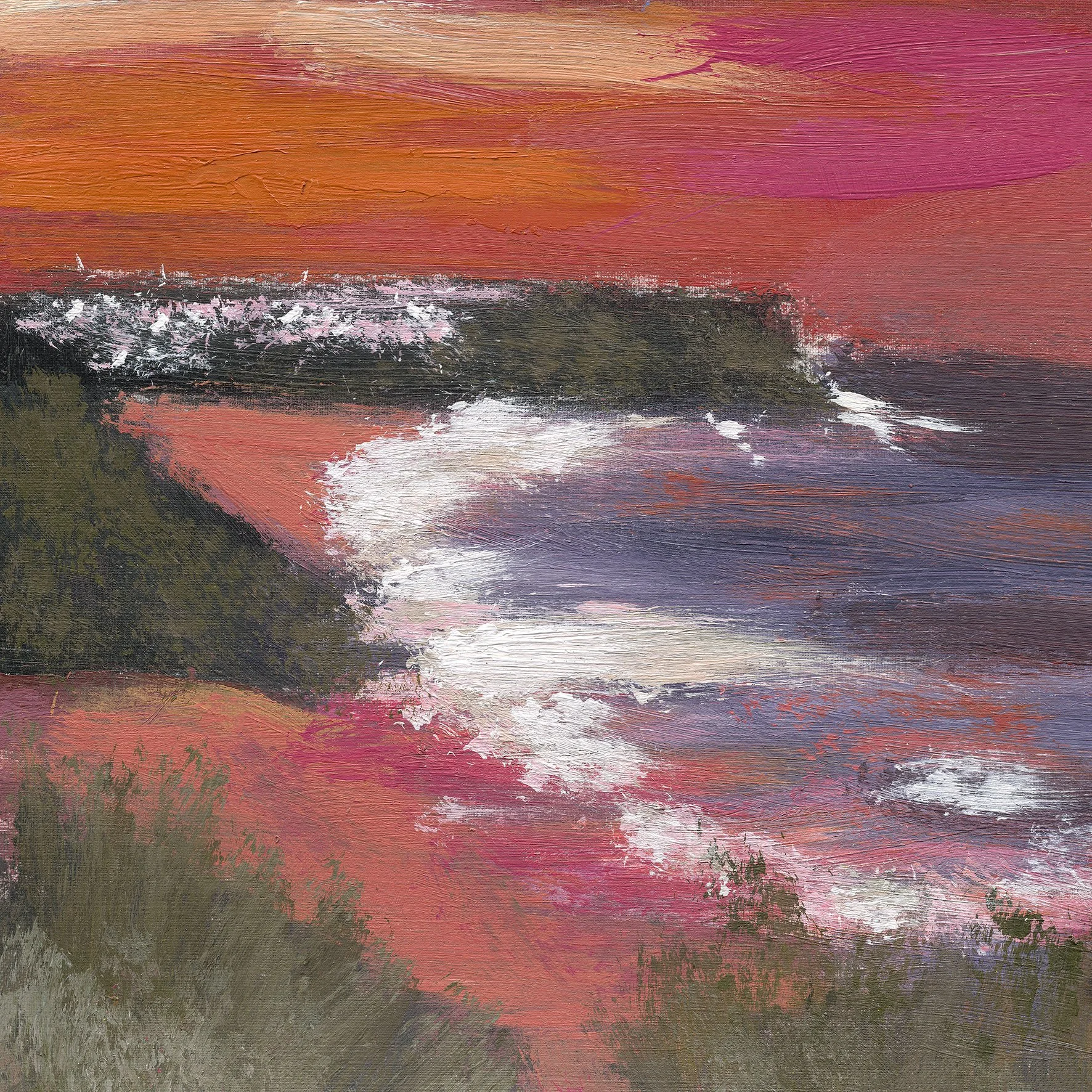 Last Light, Mona Vale
24.5 x 24.5 cm (10 x 10 ")
Acrylic on Oil Canvas Paper  (Brush), Mounted on  Cradled Wood Panel
2026