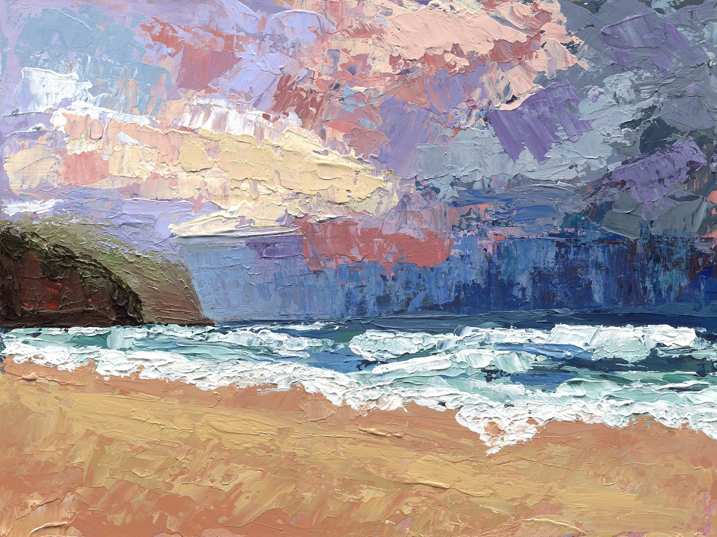 Storm Light, Newport
22.9 x 30.5 cm (9 x 12")
Acrylic on Cradled Wood Panel (Palette knife & Impasto)
2026