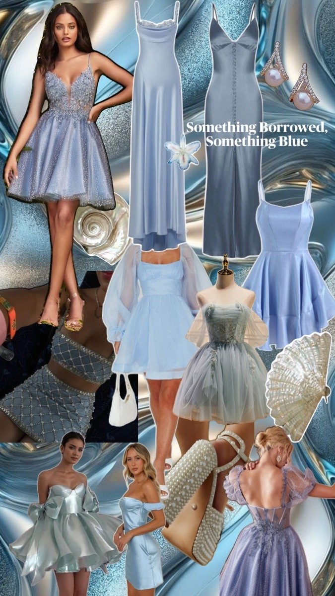 Something Borrowed Something Blue theme night mood board
