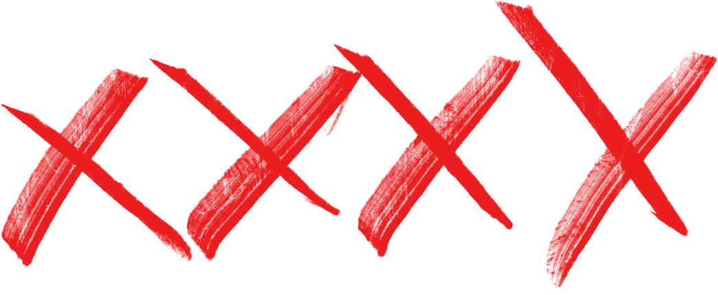 Four white skulls, each crossed out as if they were targets or victims of a skilled hunter.