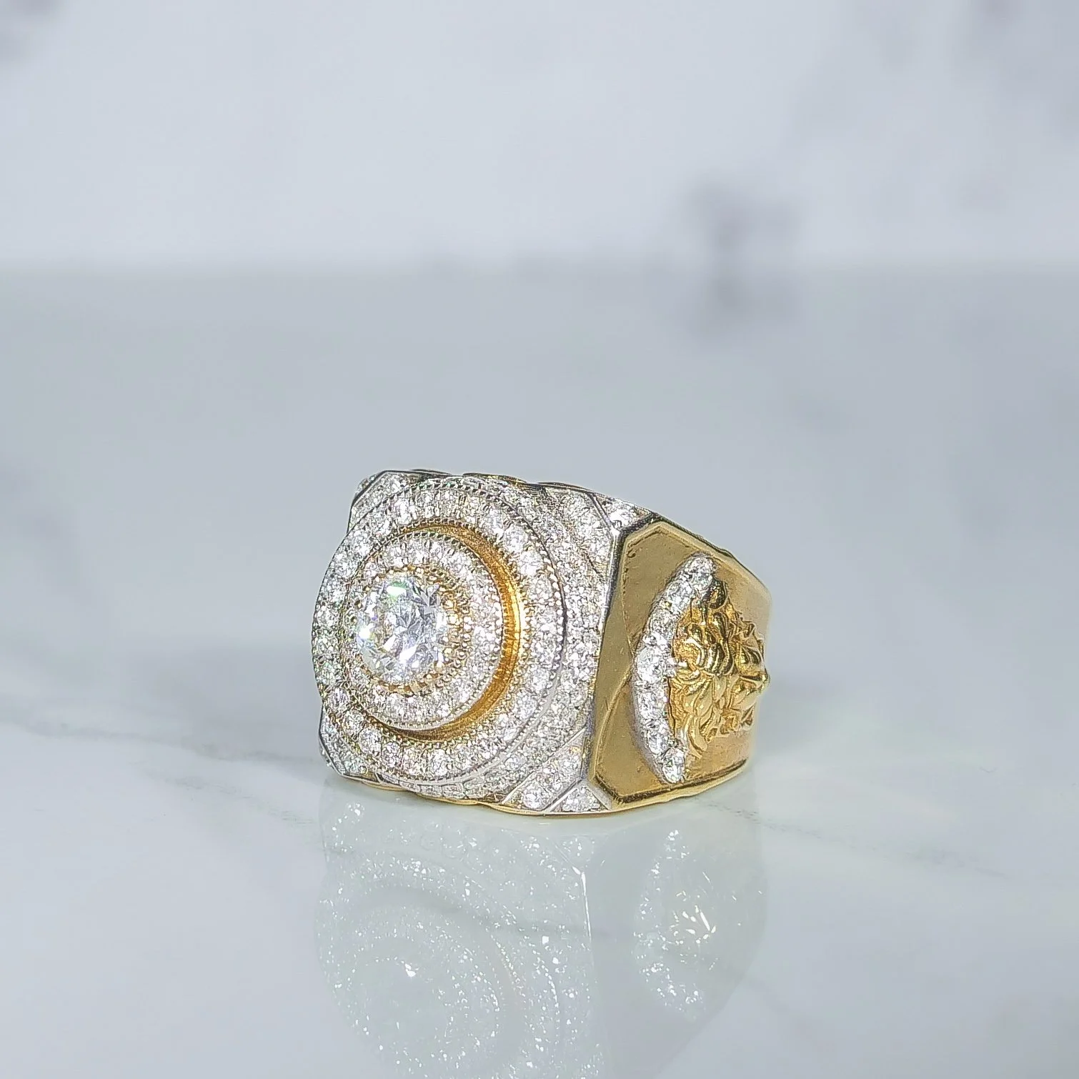 Medusa Diamond Ring — 9k Gold, 3.30ct Natural Diamonds