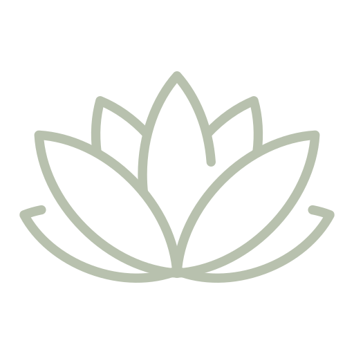 Minimalist line drawing of a lotus flower on a black background.