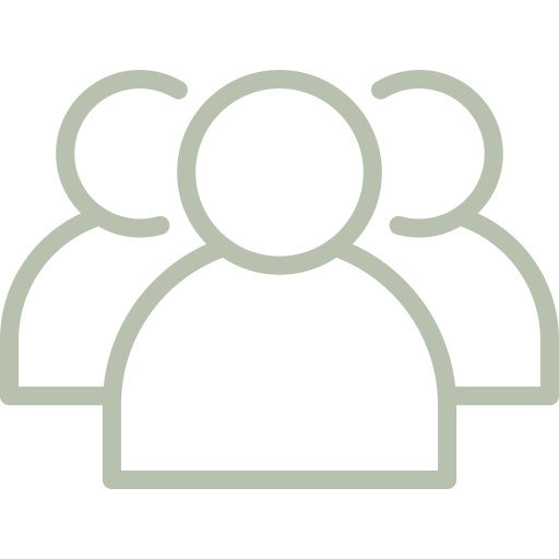 Icon of three stylized human figures representing a group of people