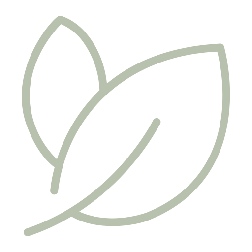Simple line drawing of three leaves.