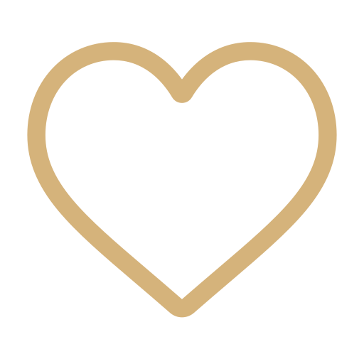 A gold outline of a heart on a black background.