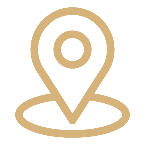 Icon of a location marker or pin in beige color.